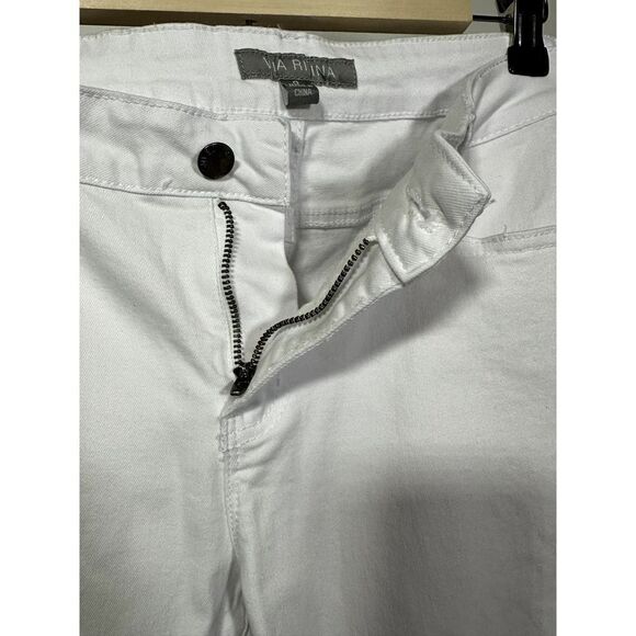 VIA RITINA Women's Tiered Frayed Hem Cropped Jeans White Size 8 - Picture 5 of 9